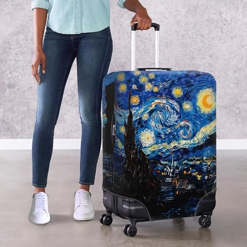 Cozeyat Starry Night Travel Luggage Cover Suitcase Protector Washable Elastic Suitcase Baggage Cover Anti-Scratch Double-Sided with Zipper Closure for Wheeled Suitcase Fits 29-32 Inch Luggage4