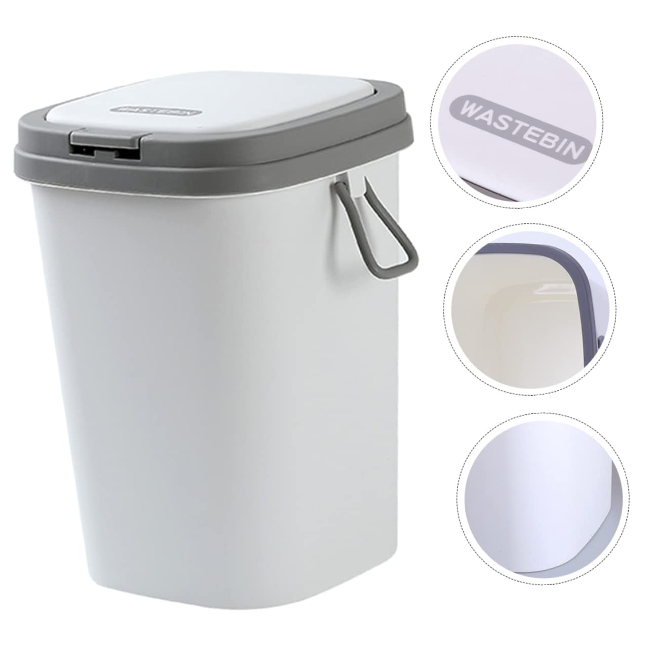SOLUSTRE Nordischer Mülleimer mit Deckel 8l aus Pp, Stabil und Praktisch