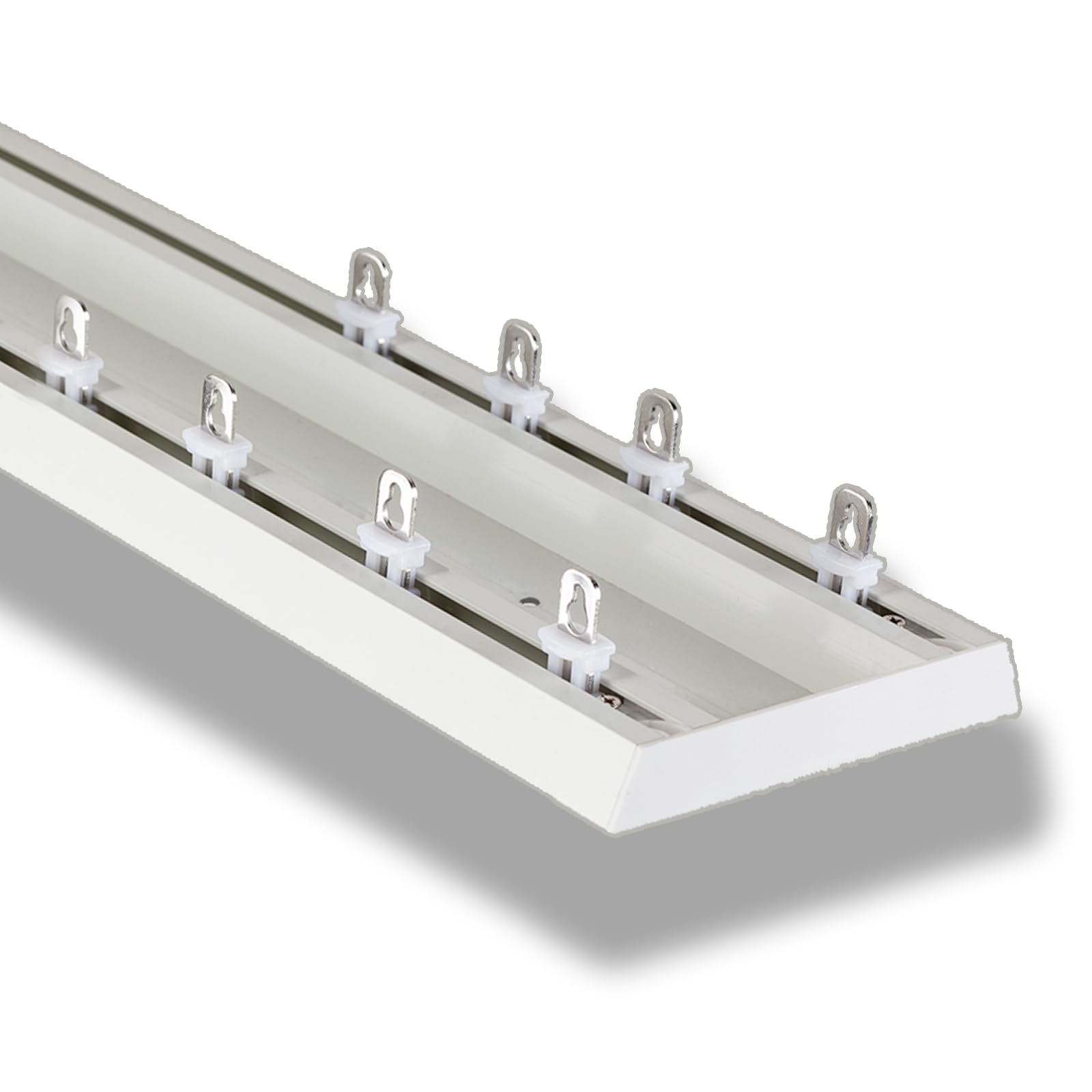 Double rail en aluminium de plafond pour suspendre rideaux lourds sans fléchir