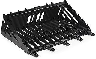 Titan Attachments 60" Skeleton Rock Bucket with Bolt-On Teeth, Skid Steer Quick Tach, Fine Grade Open Tine Bottom, Reinforced Side Cutters, Universal Landscape Attachment