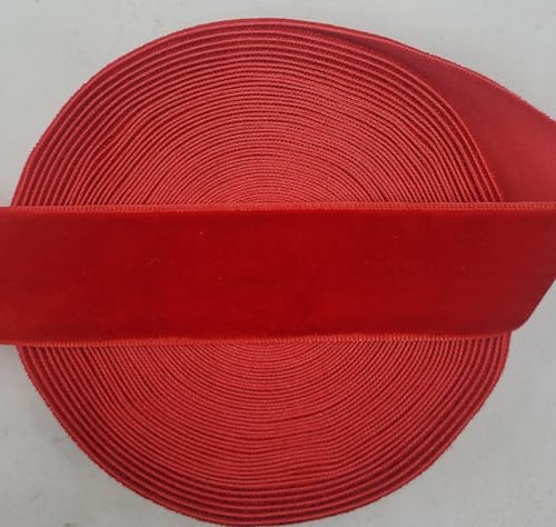 Image of 10 Yards Velvet Ribbon Spool (Red, 1 inch)