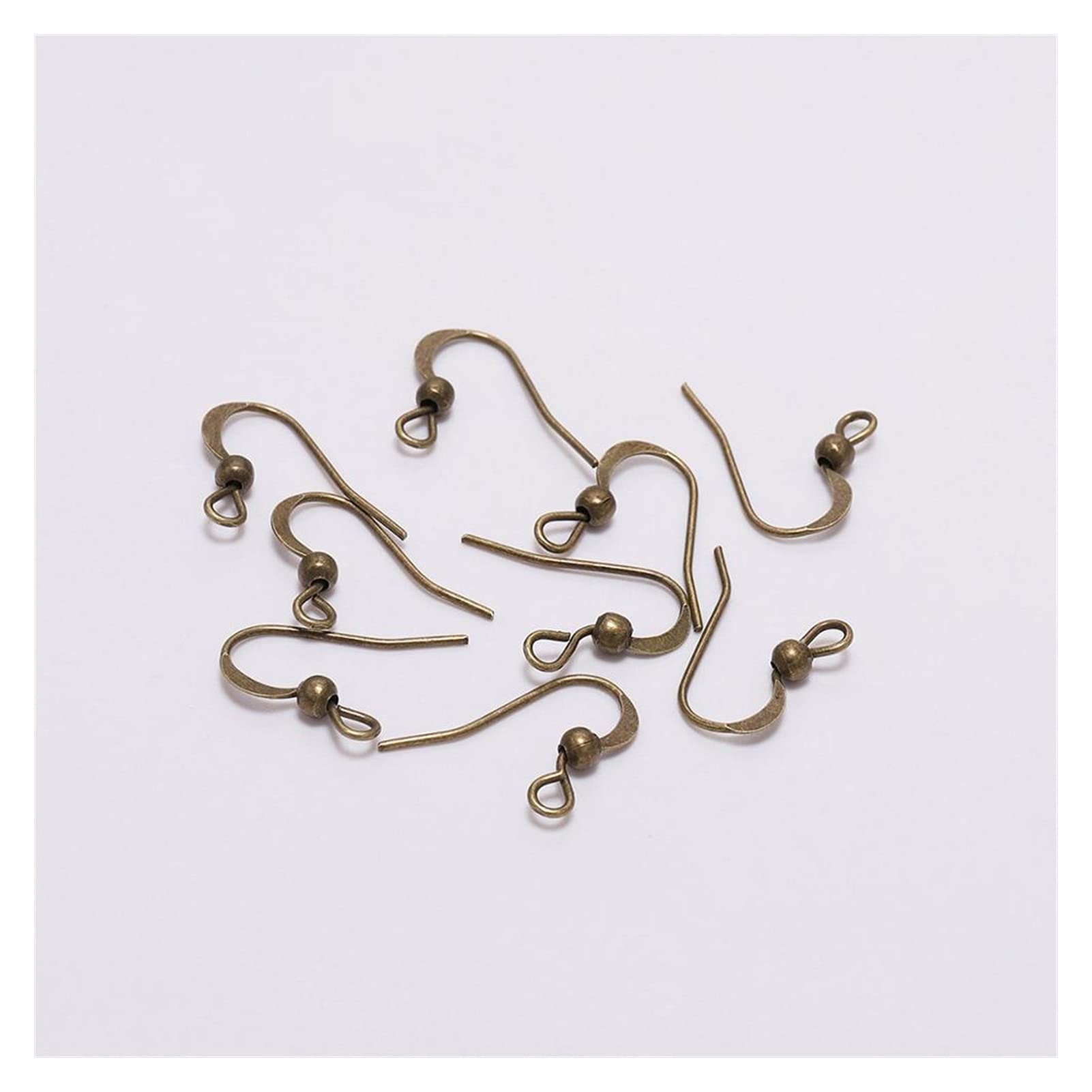 KP 100Pcs 19 * 18mm Earring Components Hooks Twist Gold Bronze Ear Hook Clasps Earring Wires Findings For DIY Jewelry Making D309 (Color : 2)