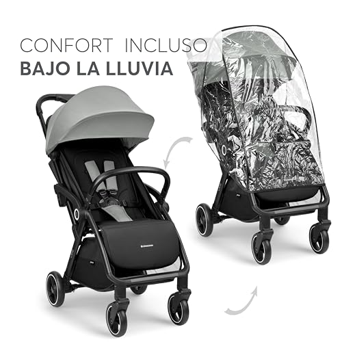 Miniatura 8 de Kikkaboo Silla De Paseo Ciela, Carrito Bebé Hasta 22 Kg, Plegado Automático, Posición Reclinada, Superligero, Compacto, Tamaño De Cabina, Gris