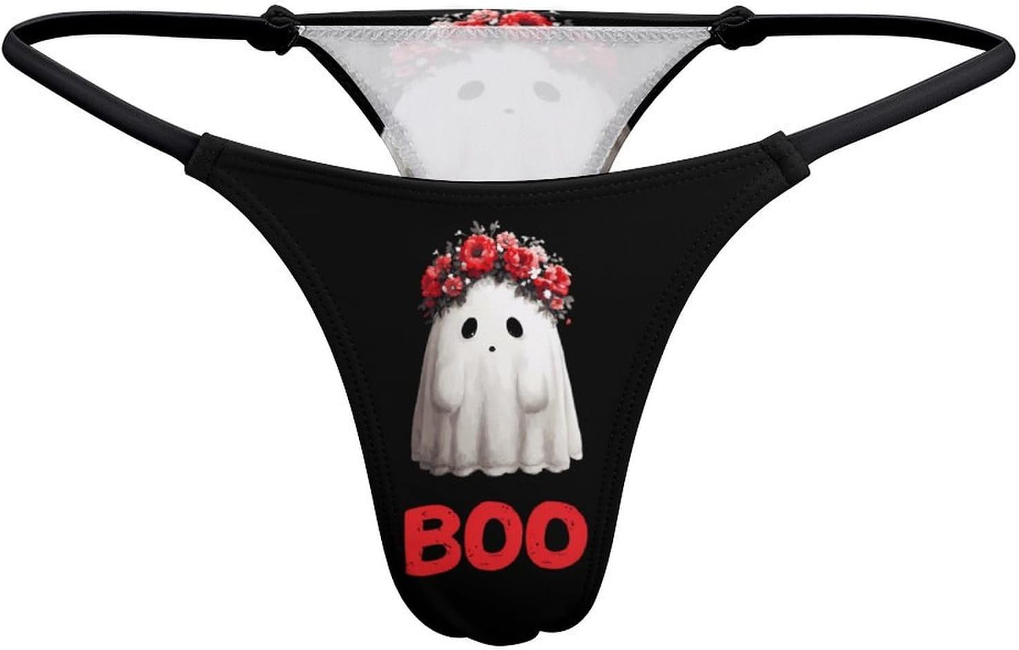 Cute Ghost Thongs for Women Underwear G-String Panties | Breathable,Low Rise Panties,T-back,Sexy,Briefs,No Show Thongs