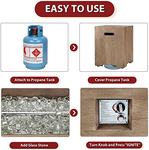 ECOTOUGE-48Inch-2-Piece-Outdoor-Propane-Gas-Fire-Pit-Table-50000-BTU-Auto-Ignition-Rectangular-Fire-Table-w-Tank-Holder-Wind-Guard-Weather-Resistant-Waterproof-Cover-Glass-Stone