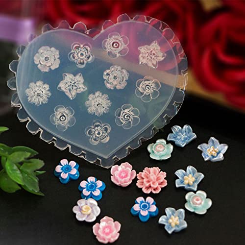 3D Silicone Nail Art Mold Small Flowers Nail Decorative For Nail Manicure Decorations Resin Casting Molds (Flowers) #TOP1