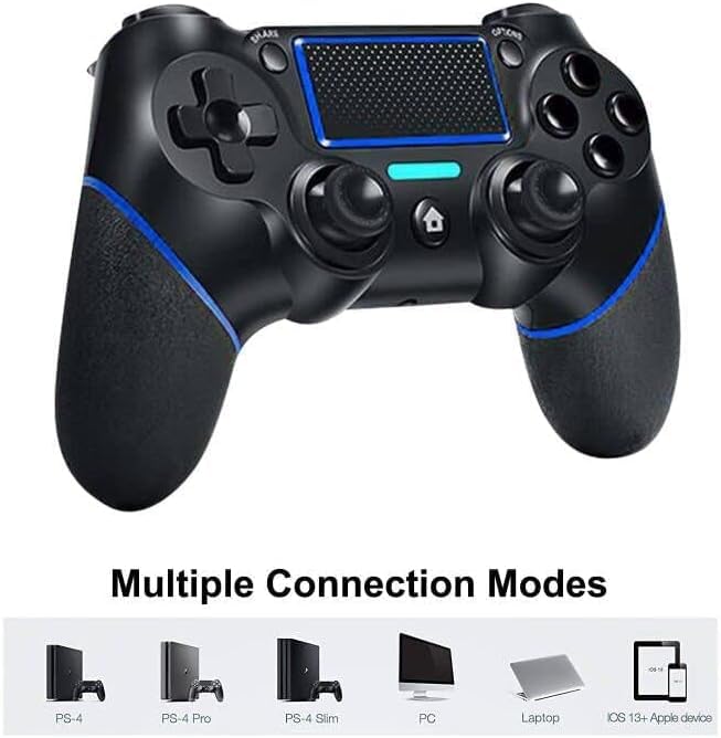 Lyyes PS4 Controller 2 Pack, Wireless PS4 Controllers with Non-Slip Grip Motion Sensing Compatible for PS4 Console - Image 4
