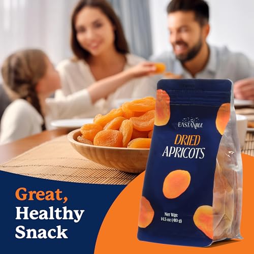 Eastanbul Dried Apricots, 14.5oz, Apricots Dried Fruits Snacks, No Sugar Added, Premium Turkish Fruit Yet Moist & Plump, Guilt-Free, Non-GMO, Whole Pitted, Vegan, Gluten Free