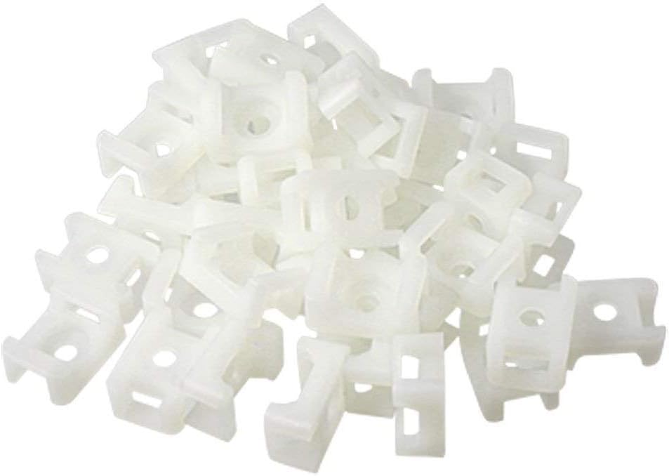 Cable Tie Mount Saddle, 100pcs Black Plastic Wire Buddle Base Holder Cable Tie Wrap Mount Saddle (4.5mm, Black)