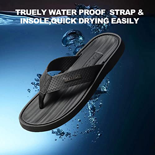 Image of MALIDA Mens Flip Flops Non-Slip Bathroom Shower Shoes Waterproof Cushion foam Indoor and Outdoor Thong Sandals