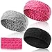3 Pièces Bandeaux en Tricot Doublés Bébé Tout-Petits Enfants Cache-Oreilles Torsadés au Crochet Bandeaux d'Hiver Tressés, lot de 3 , multicolore