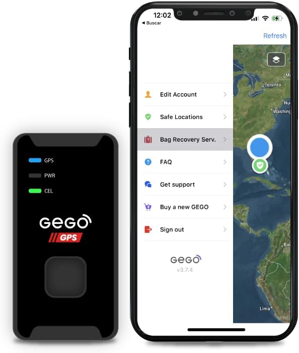GEGO GPS Luggage Tracker (Airline Compliant) US and