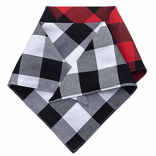 SHTGOI Pack of 2 Dog Bandanas, Classic Checked Neckerchief, Cotton Bandanas, Adjustable Triangular Scarf, Dog Handkerchiefs - Image 4
