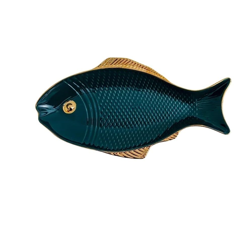 Plato De Pescado De Cerámica De Gran Capacidad Plato De Pescado Decorativo Plato De Ensalada De Pescado Al Vapor for El Hogar Plato De Cena De Mariscos Multifuncional Restaurante Accesorios De Cocina