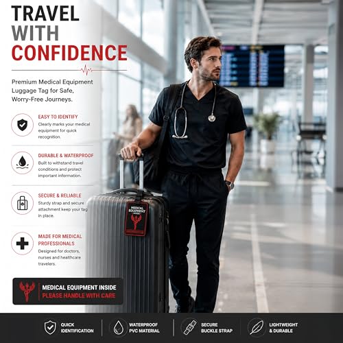 Image of Storite Pack of 2 Luggage Tags with Black Silicon Strap (Black & Red)