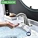 Yodel Faucet Touchless Bathroom Sink Faucet - Automatic Motion Sensor Restroom Toilet Faucet - Battery Operated for Commercial Lavatory, Brushed Nickel