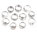 Produktbild MSYOU 11 Stück Vintage Ring Set Punk Stapeln Ringe Cool geschnitzt Totem Ringe Frauen Mädchen Schmuck Geschenk für Weihnachten Thanksgiving (Silber)