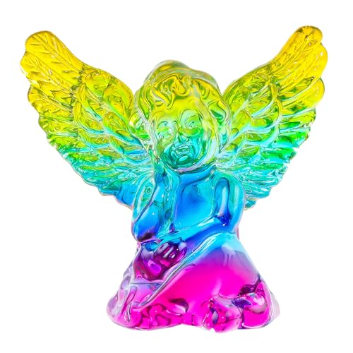 Figurine d'ange en cristal d'exception, sculpture artisanale colorée - 2