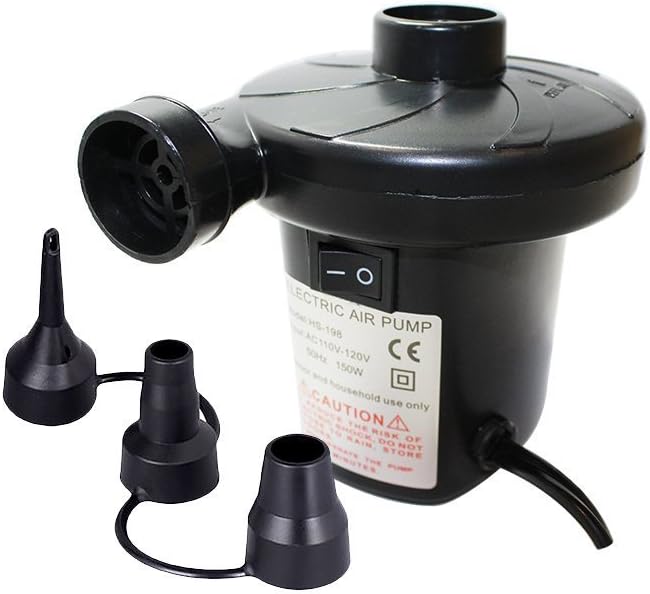Standard Powerful DC Electric Air Pump Designed for Giant Inflatable Pool Floats, Hand held, FAST Inflate & Deflate (For 12v 120w Car Outlets)
