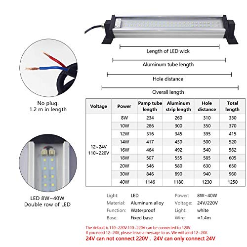 Led Industrial Machine Tube Light, Ip66 Waterproof Explosionproof Work Lamp 22.1" 16W For Cnc Internal, 110V To 220V Universal #TOP1