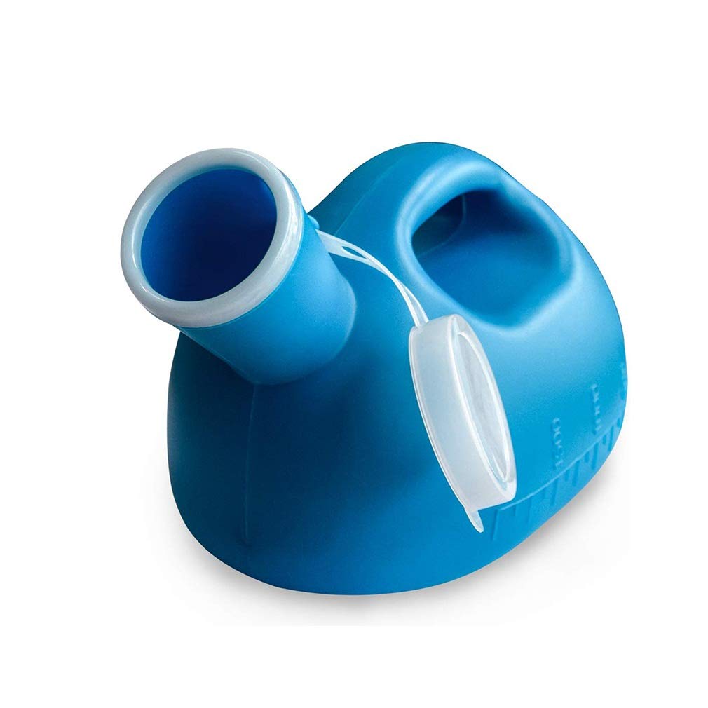 HYQOUKLR Male Portable Travel Pee Bottles, Men Urinal Urine Collection Container 2000ml Blue, White(Blue)