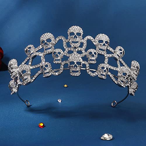 Calavera joyería de Halloween tiara cómoda que no daña el cabello 3