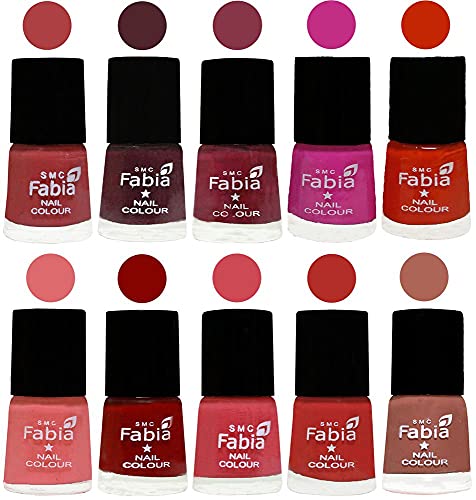 Image of ALL IN ONE (PACK OF 10), Long Lasting Glossy Nail Polish, 6 ml Each, All Vibrant Colours,02240