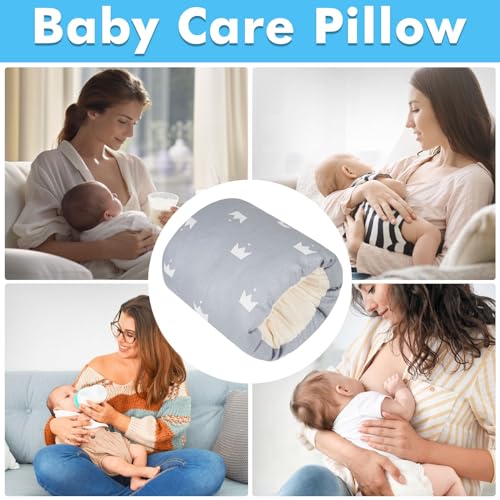 baby feeding arm pillowsoft cotton bottle nursing arm pillows for newbornbreastfeeding pillows for more support for mom and babyportable and washableergonomic nursing essentialsgrey crown