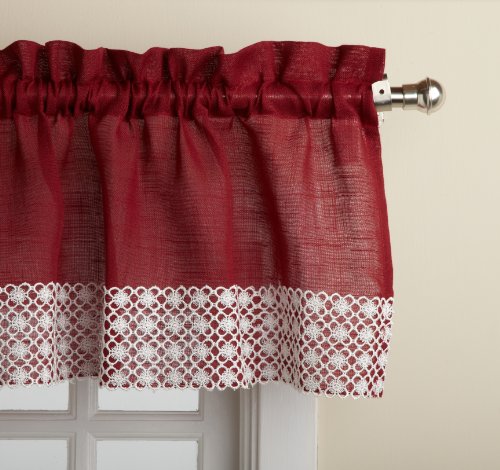 Lorraine Home Fashions Salem 60-inch x 12-inch Tailored Valance, Burgundy