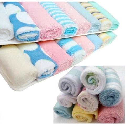 Pack of 8 Soft Baby Cloth Washing Bath Shower Wipe Towel Cover