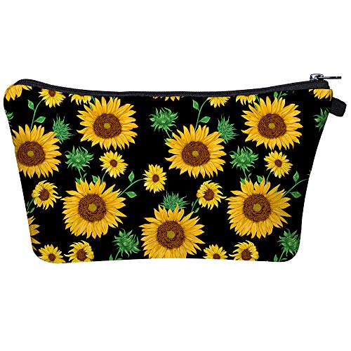 Sunflower Cosmetic Bag Makeup Bags,Small Makeup Pouch Travel Toiletry Organizer With Zipper For Women Girls