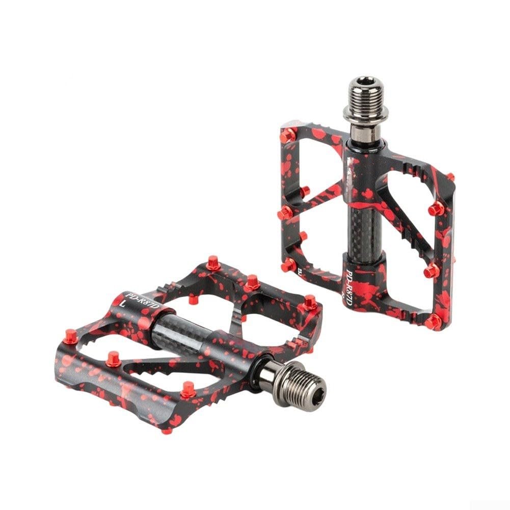 Pedales de bicicleta de aleación de aluminio con rodamientos sellados para ciclismo de carretera MTB, plataforma ancha, diseño plano antideslizante, 9,8 x 9,4 cm