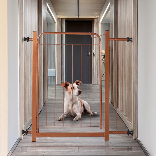 Portão Pet Para Cães e Bebês Largo 69 a 84cm Com Extensor 10cm Cor Bronze Romero