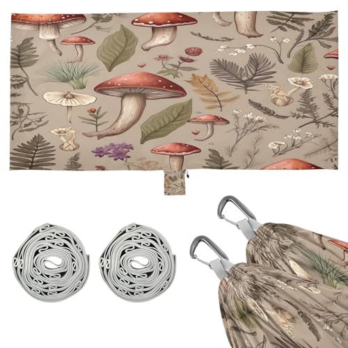 SDMKA Mushroom Brown Camping Hammock, 330 lbs with 2 Tree Straps, Carry Bag, Single Portable Hammock for Outdoor/Indoor, Hiking, Beach, Backpacking, Travel