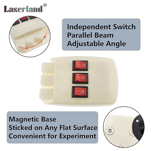 Miniatura 6 de Kit de experimento óptico de física Refracción Reflector Prisma triangular Lente convexa Espejo cóncavo Luz lineal