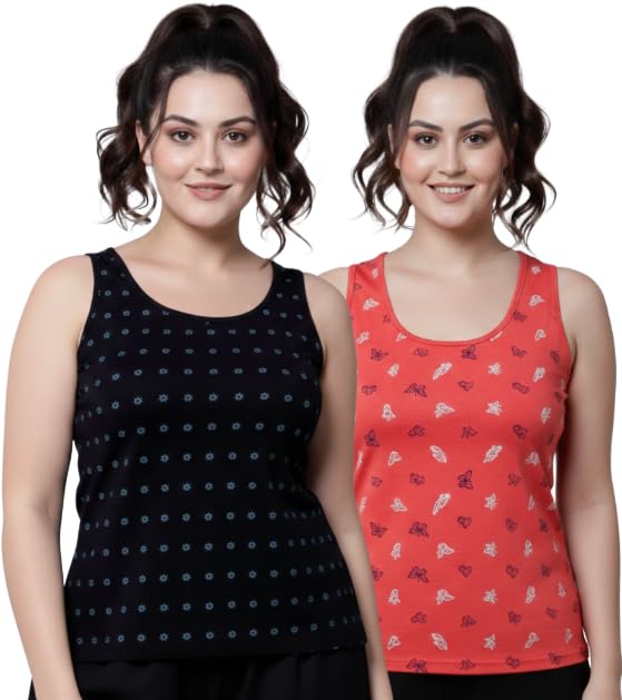 DIAZ Women Printed Tank Top for Girls & Women | Sleeveless Casual Summer Top |Printed Tank Tee | Loose Fit Camisole Top for Regular Wear, Home Wear, Gym, Yoga & Travel=Pack of 2-picture-30