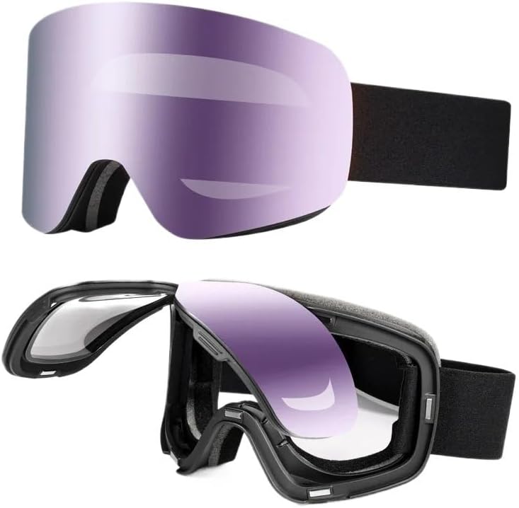 New Flip-Cover Ski Goggles with Cylindrical Magnetic Double-Layer Anti-Fog Windproof Sports Eye Protection Glasses