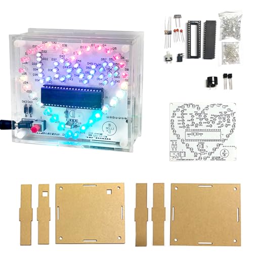 ONEHPDIY Heart Shape Love LED Soldering Practice Kit with Multiple Music Lights STEM Welding Practice for Electronics Students Teachers Hobbyists Training Project