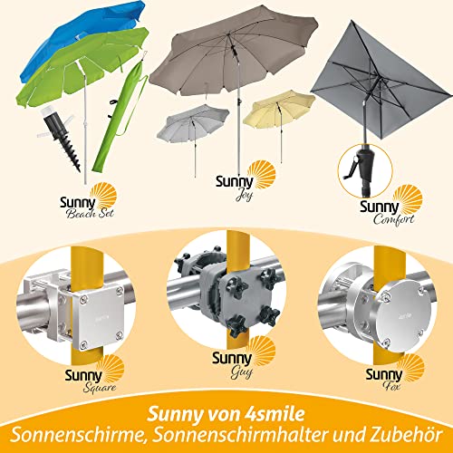 4smile Sonnenschirm Balkon SunnyShade, Anthrazit - 3-in-1 SET Sonnenschutz Balkon - UPF 50+ Sonnenschirm rechteckig 200 x 125 cm + Sonnenschirmhalter Balkongeländer + Sonnenschirmhülle – Bild 7