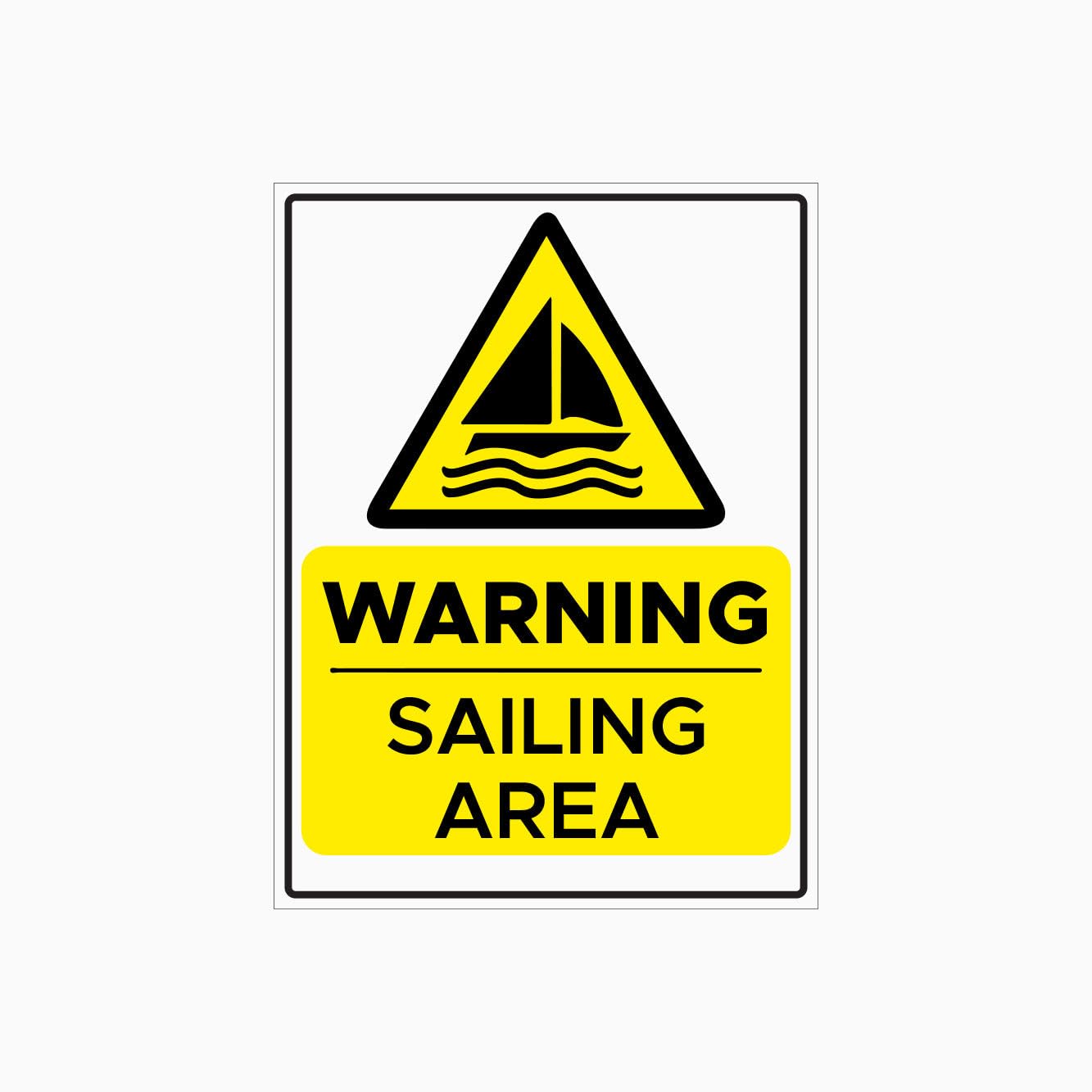 SAILING AREA Sign, 12x8 Metal Tin Sign, Designated sailing zone.