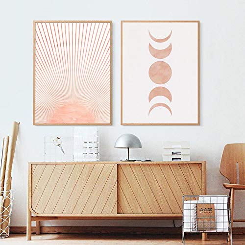 Affiche décor à la maison abstrait lune pour chambre cocooning