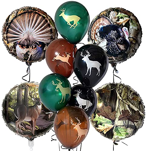 Havercamp Next Camo Balloon Set | 6 Latex and 3 Mylar Balloons | Hunting Parties, Outdoor Enthusiasts, Nature Lovers, Camouflage Themed
