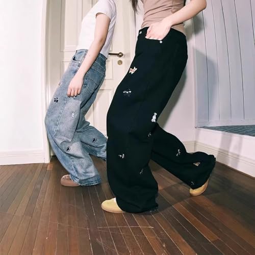 Baggy Jeans Men Graphic Dog Y2k Grunge Jeans Casual Cute Streetwear for Skater Wide Leg Denim Pants Parachute4