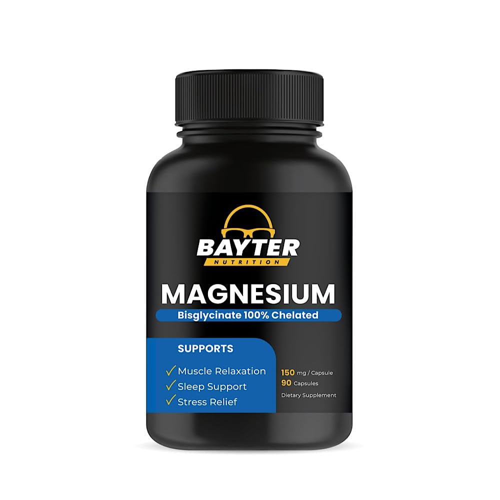 Magnesium Bisglycinate Extra Strenght 100% Chelated for High Absorption to Support Restful Sleep and Muscle Relaxation, 90 Capsules