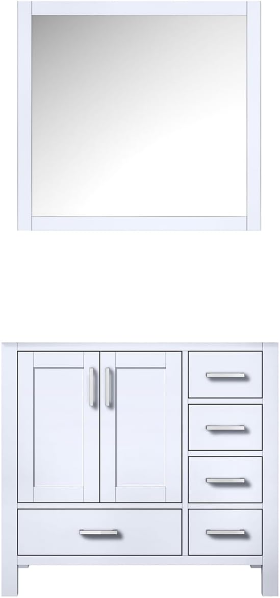 Jacques 36" Bath Vanity with 34" Mirror White/Left Offset