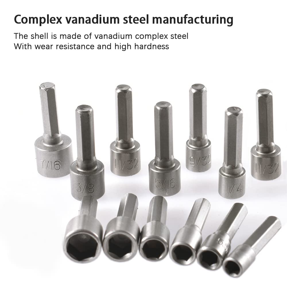 23-teiliges Kraftmuttern-Schraubendreher-Set – 1/4 Zoll Sechskant-Schaft, Metrische & SAE Bits Für Bohrmaschinen