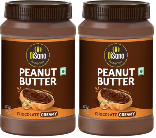 Image of DiSano Chocolate Peanut Butter Creamy, 924g, 23g Protein, Roasted Peanuts and Rich Cocoa, Zero Cholesterol & Trans Fat, Ideal for Pre & Post-Workout, Healthy Spread for Breakfast & Snacking