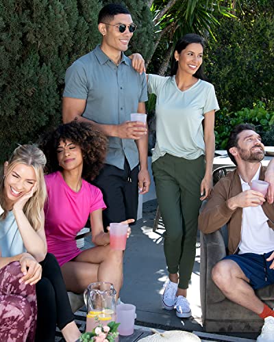 Real Essentials 3 Pack: Women's Joggers with Pockets - High Waist Workout Yoga Tapered Athletic Leggings (Available in Plus)4