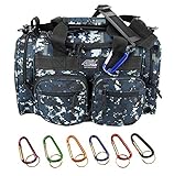 Nexpak USA 15 Inch ACU Navy Digital Camo Duffle Duffel Multipurpose Travel Tote Carry on Shooting Range Tactical Shoulder Strap Bag + Key Ring Carabiner