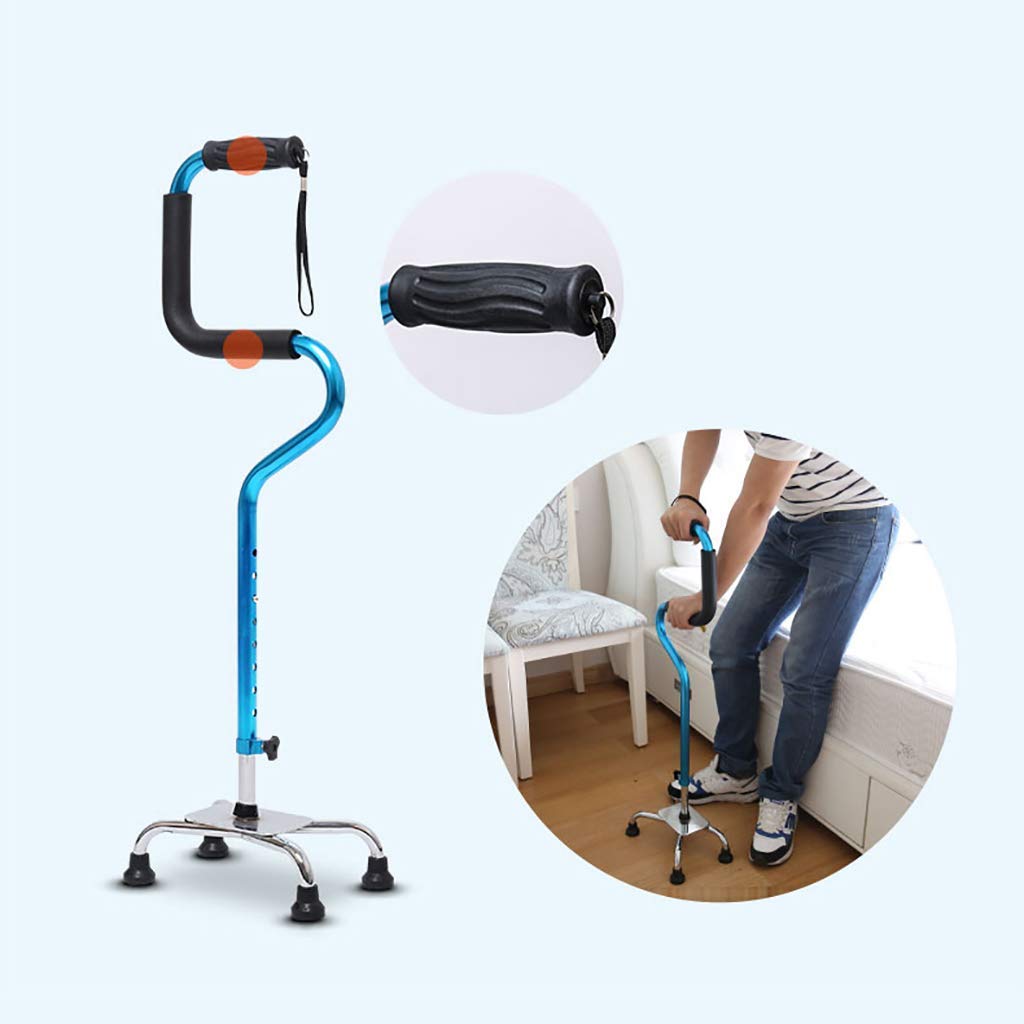 Bastón para caminar con luz LED Camping Senderismo Bastón de trekking, bastón 8 niveles de altura ajustable Ayuda para la movilidad, pie antideslizante, con una práctica correa para la muñeca para